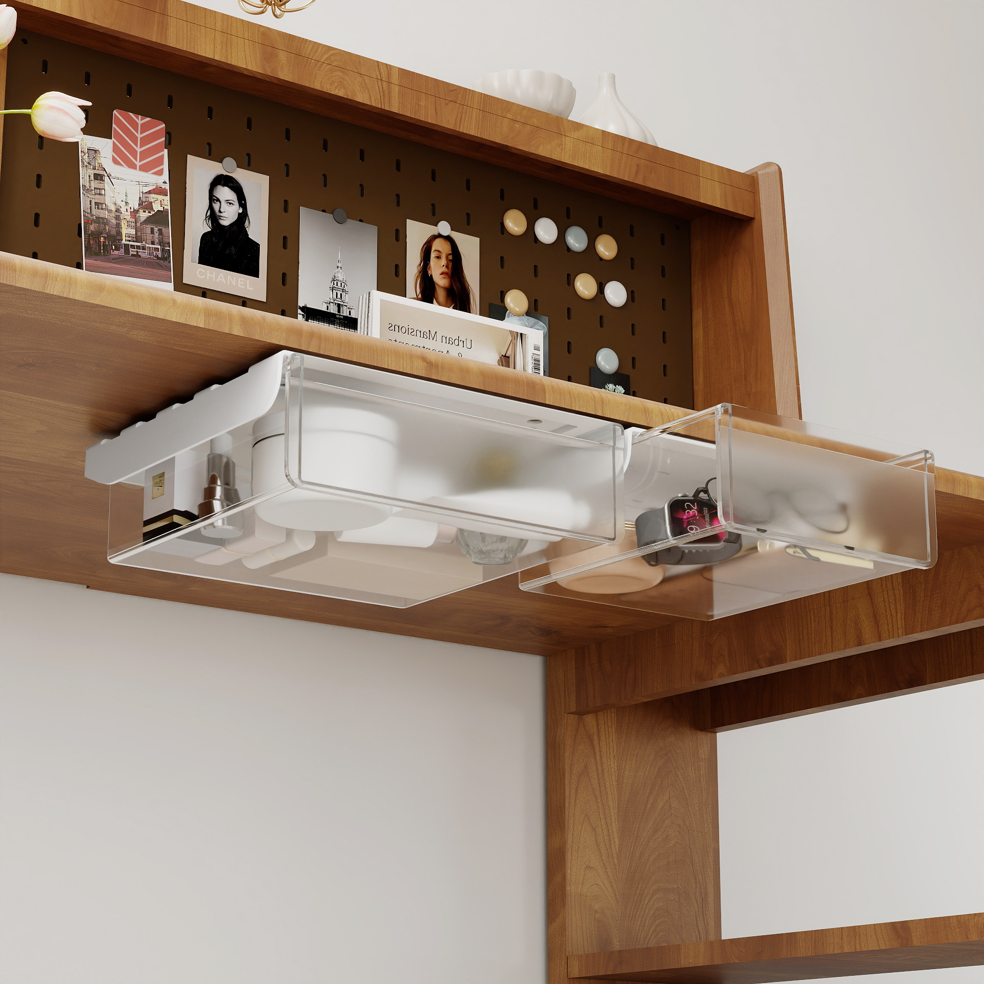 Desk Setup For Studying - Ukryty system szuflad pod biurko, montaż