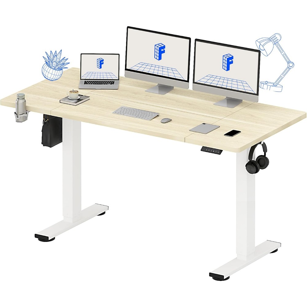 Setup Desk Monitor - Elektryczne biurko stojące FLEXISPOT 63x32 cali,
