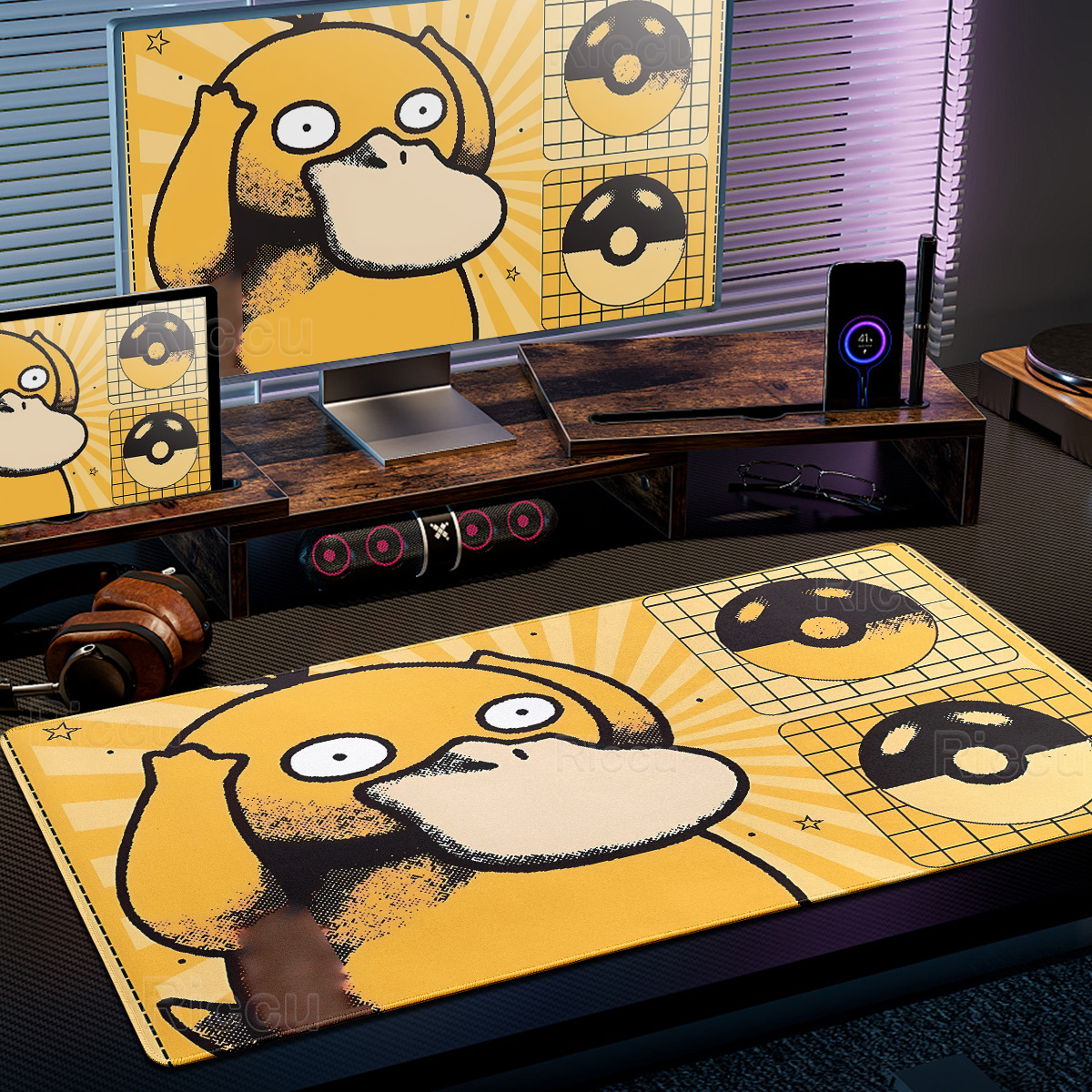 Desk Setup Pc And Laptop - Podkładka pod mysz z motywem kreskówkowego