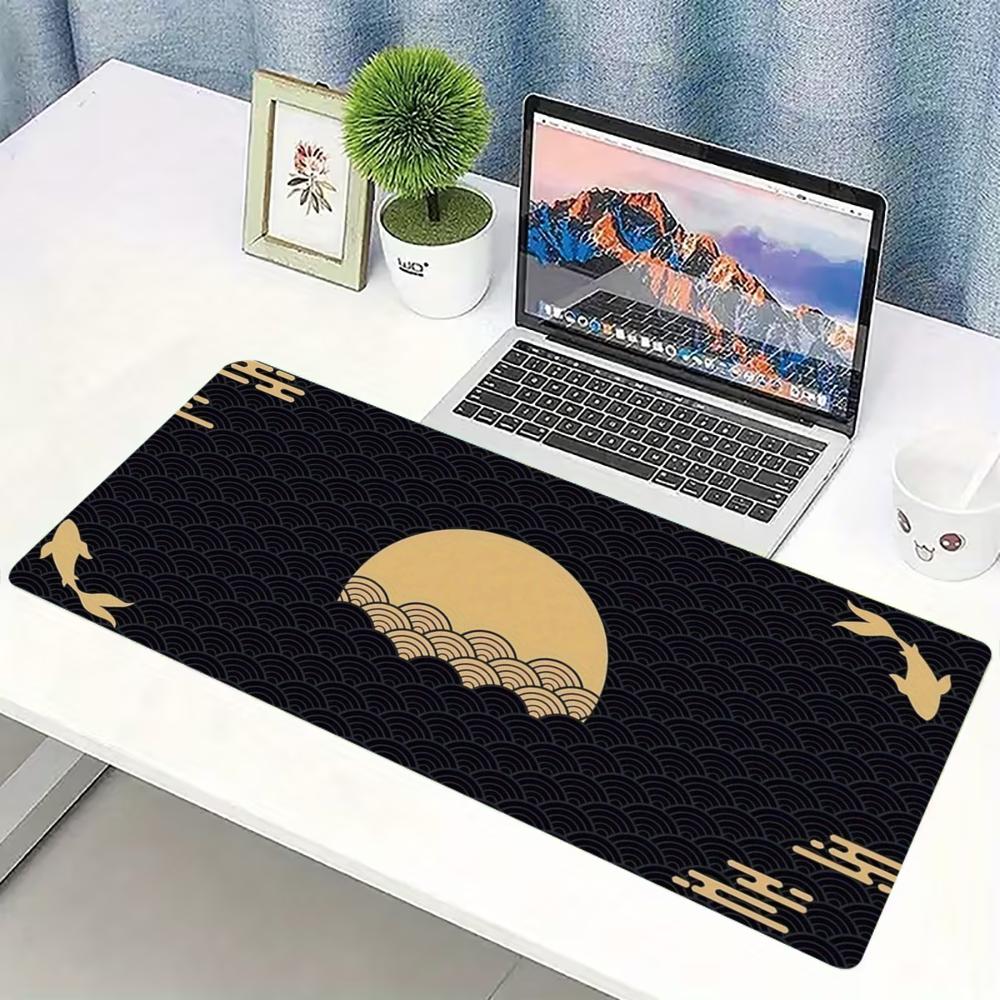 Desk Setup Pc And Laptop - Japońska Podkładka Pod Mysz Golden Wave