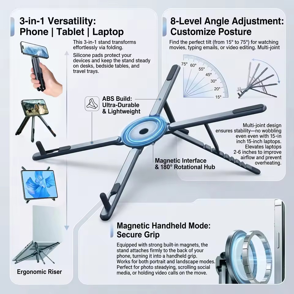 Desk Setup At Home - Przenośny magnetyczny uchwyt na telefon i