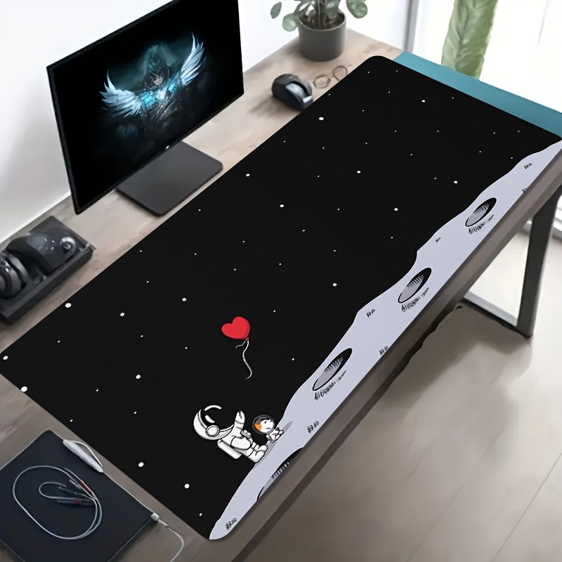 Desk Setup Pc And Laptop - Podkładka pod mysz Astronauta Księżyc Kosmos,