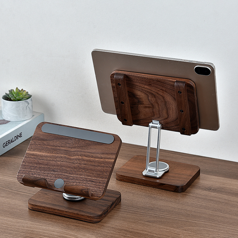 Desk Setup For Studying - Stojak na iPada z czarnego orzecha
