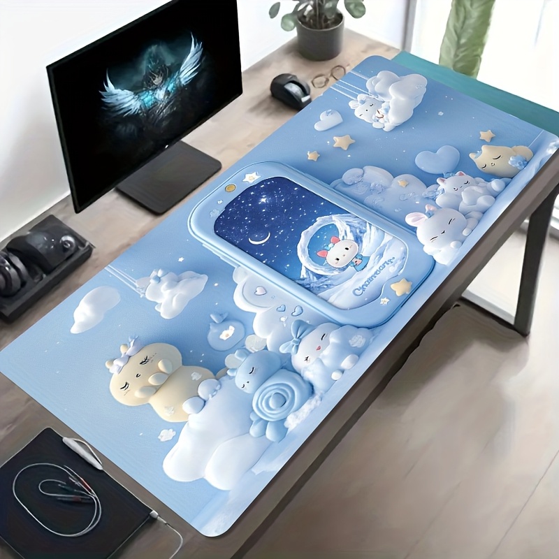 Desk Setup For Studying - Podkładka pod mysz Cute Bunny Cloud
