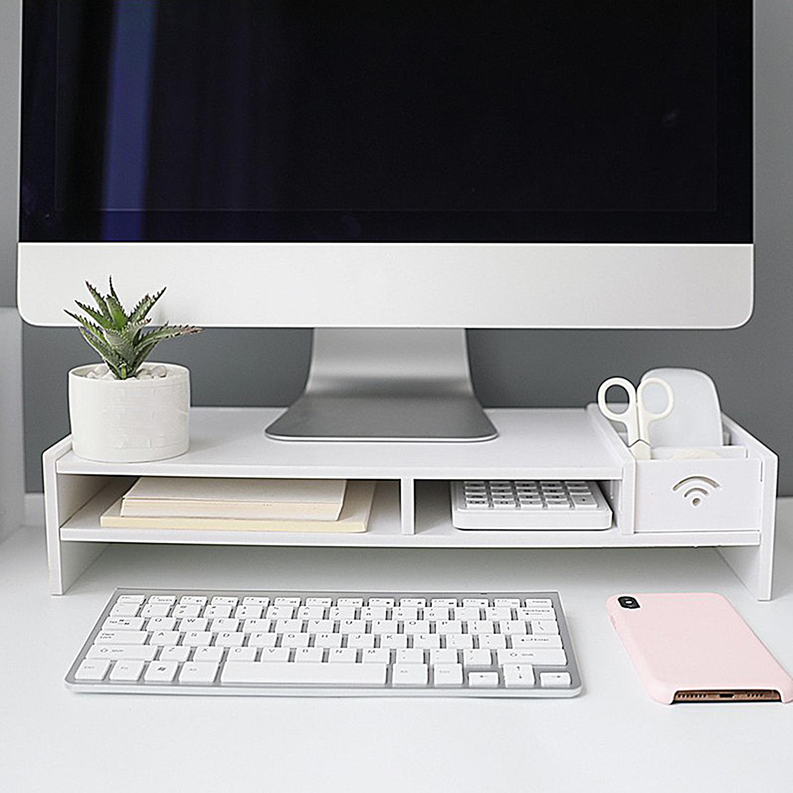 Monitor Riser Wood - Organizer na biurko z 3 poziomami,