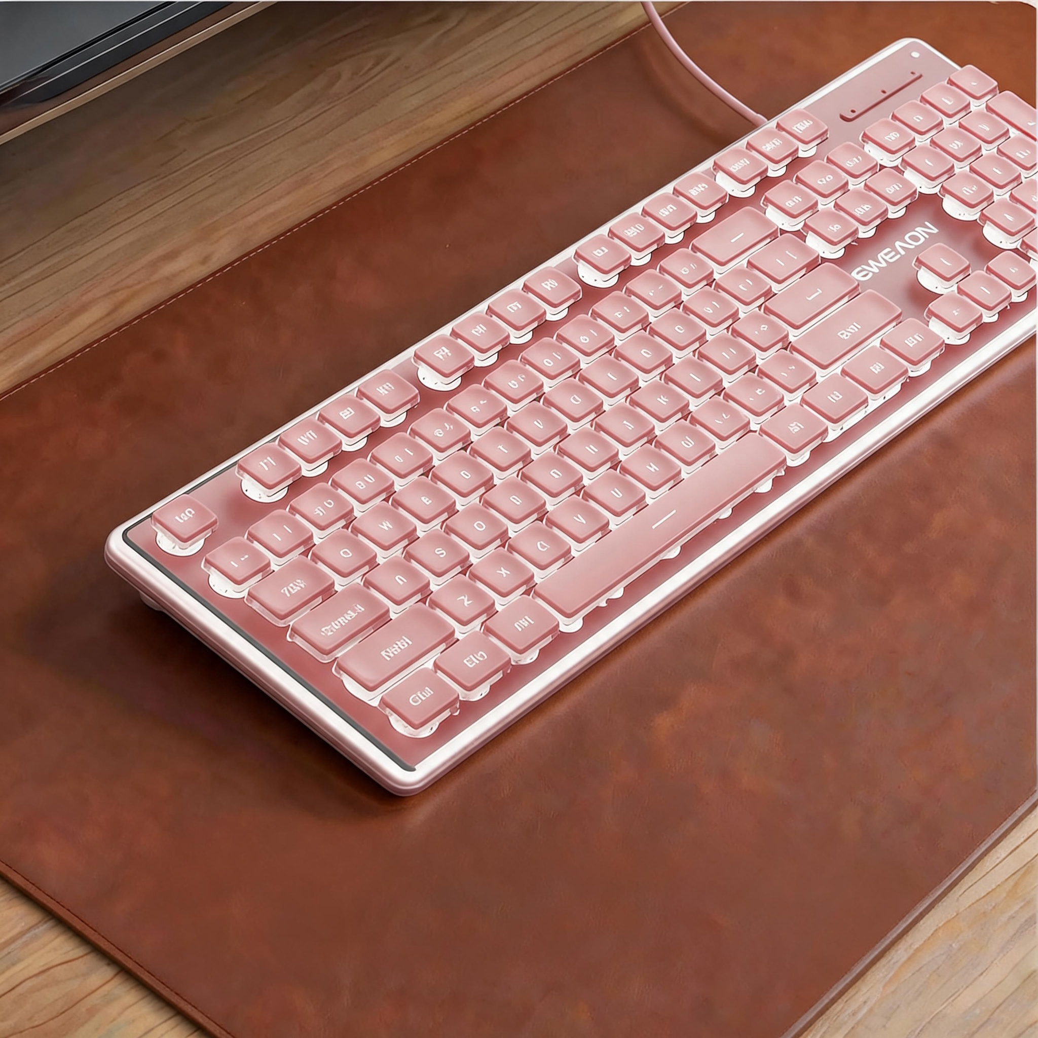 Desk Setup Mac - Metalowa klawiatura gamingowa z kryształowymi nakładkami