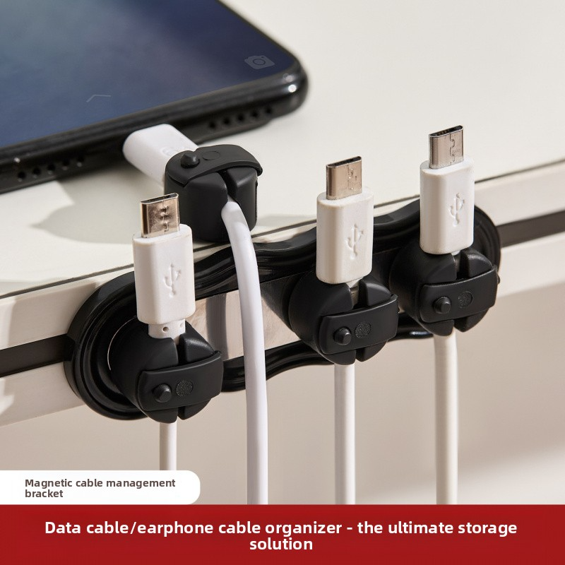 Desk Setup Essentials - Magnetyczny organizer na kable do komputera,