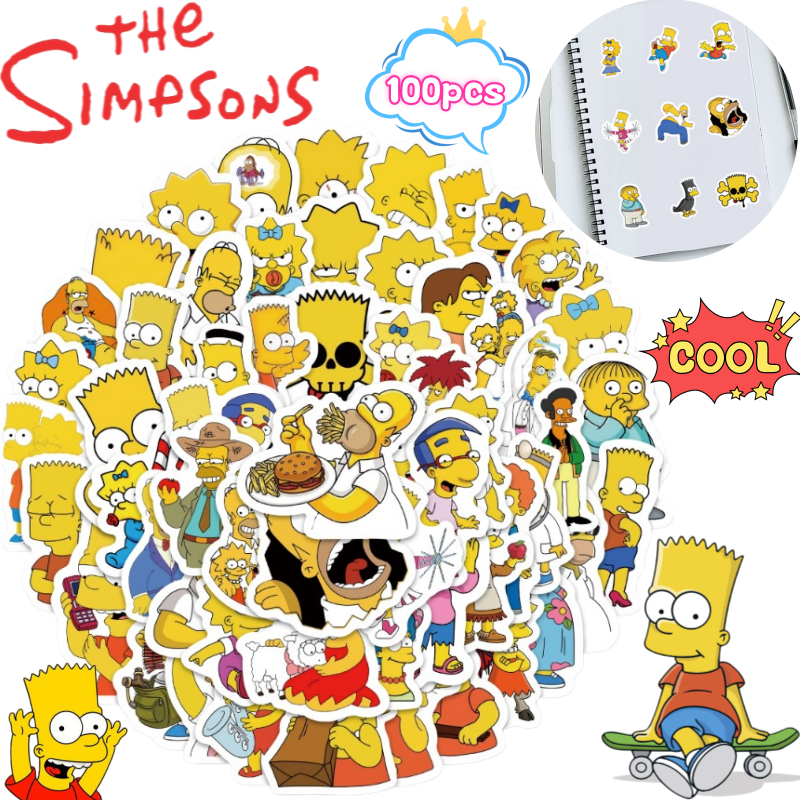 Desk Setup Decor - Naklejki Simpsonowie Homer Marge Bart 100