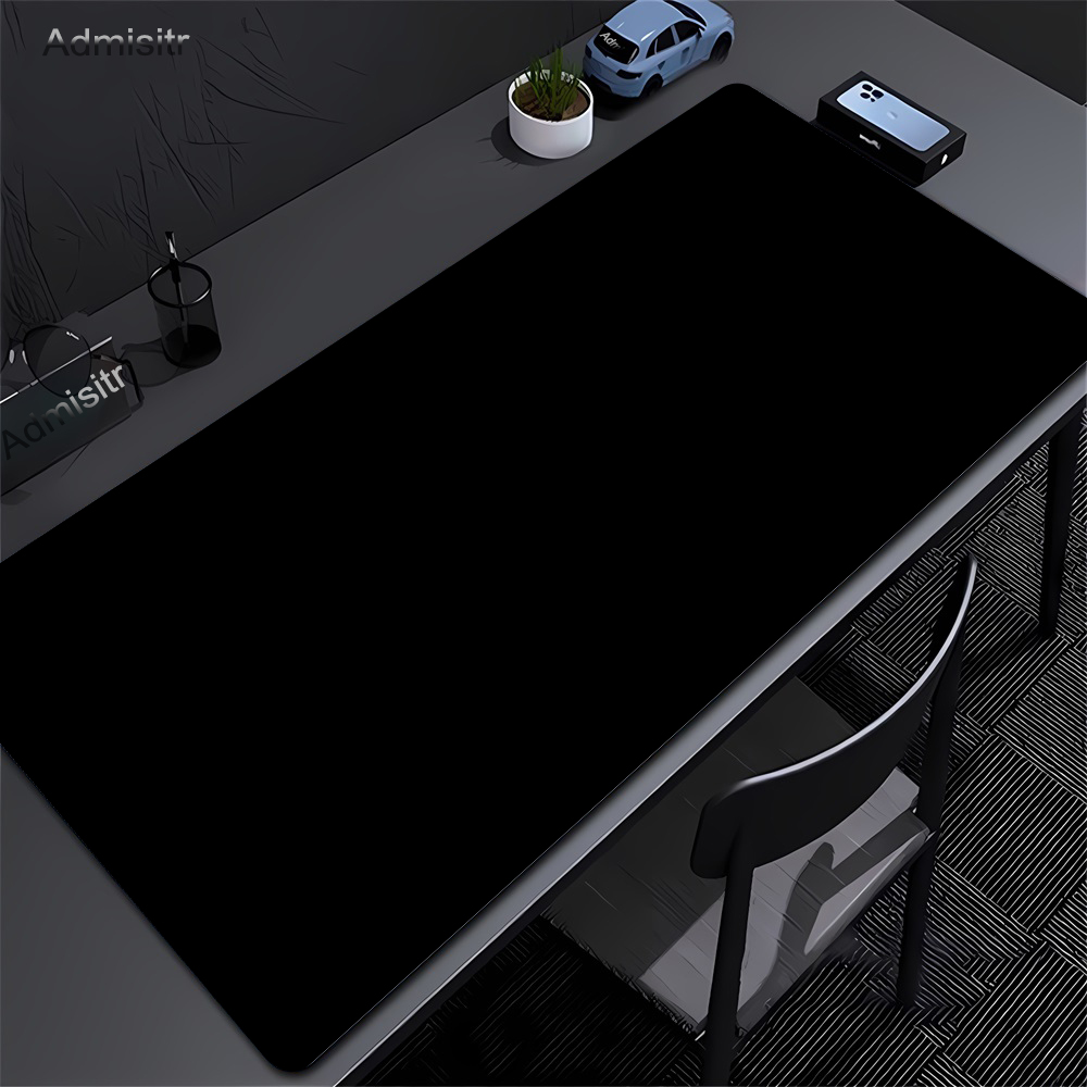 Desk Pad Leather Large - Duża czarna podkładka pod mysz jednokolorowa
