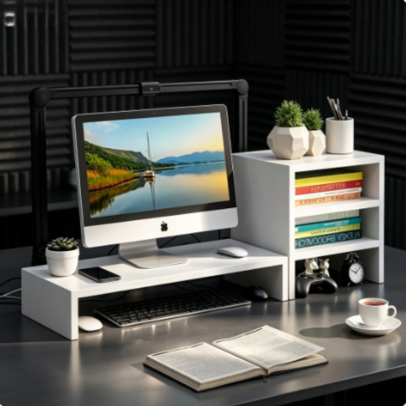 Monitor Riser Wood - Wielofunkcyjna podstawka pod monitor, podwyższająca ekran