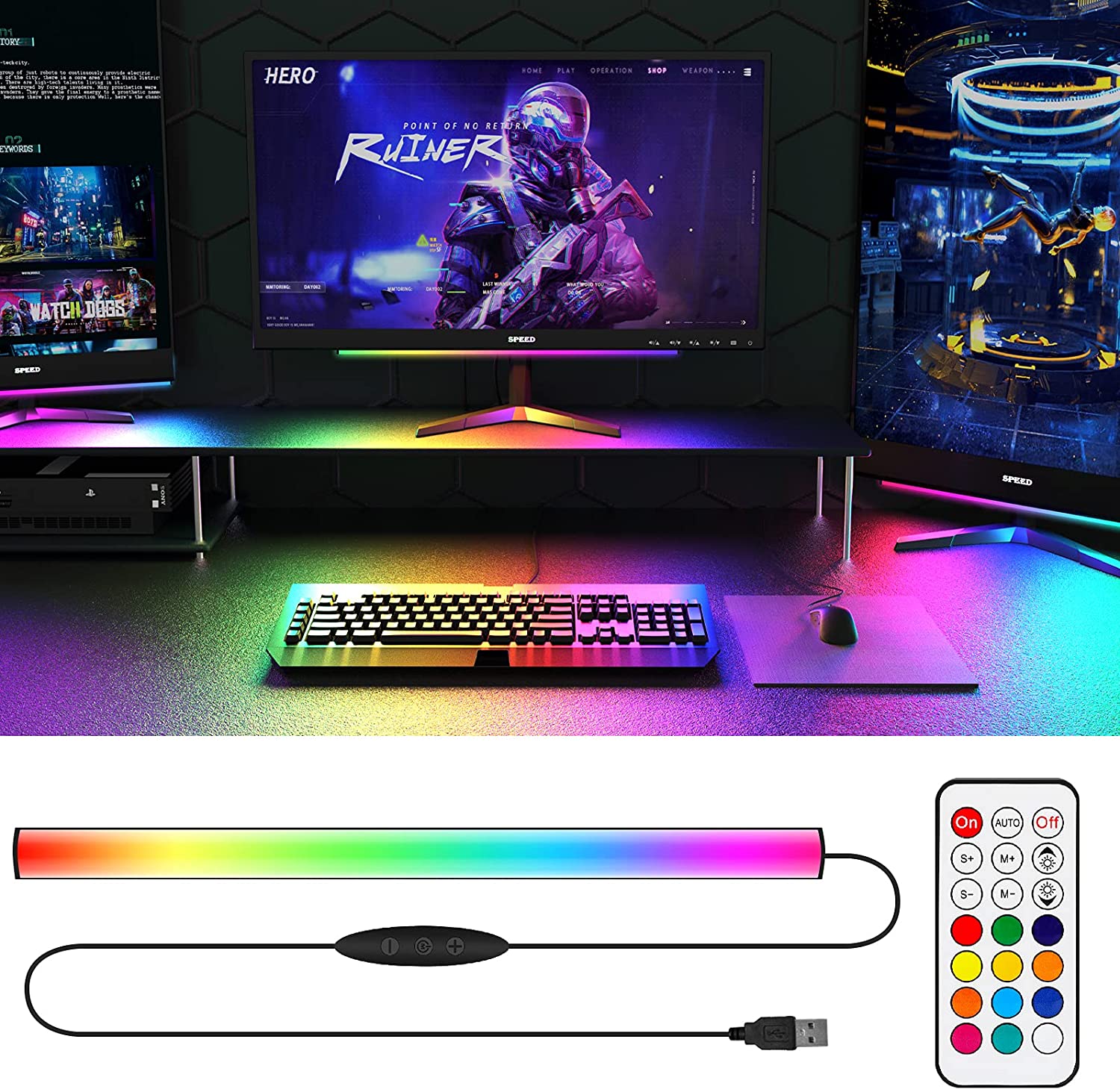 Setup Desk Monitor - Pod monitorem Listwa świetlna RGB Dreamcolor