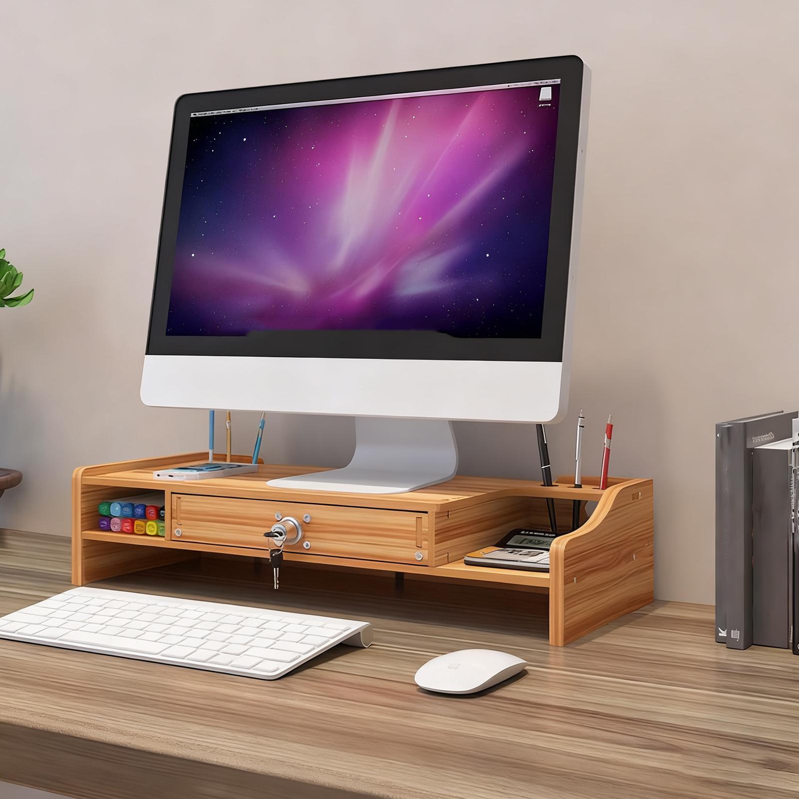 Stojak na monitor na biurko, d – Monitor Riser Wood recenzja i cena