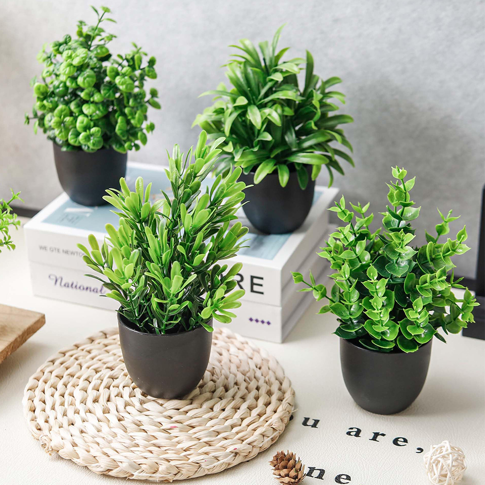 4 sztuki sztucznych roślin, ma – Desk Setup At Home recenzja i cena