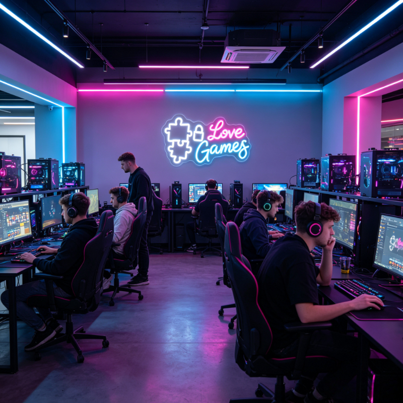 Neonowy Znak LED Gry Miłościow – Desk Setup Videos recenzja i cena