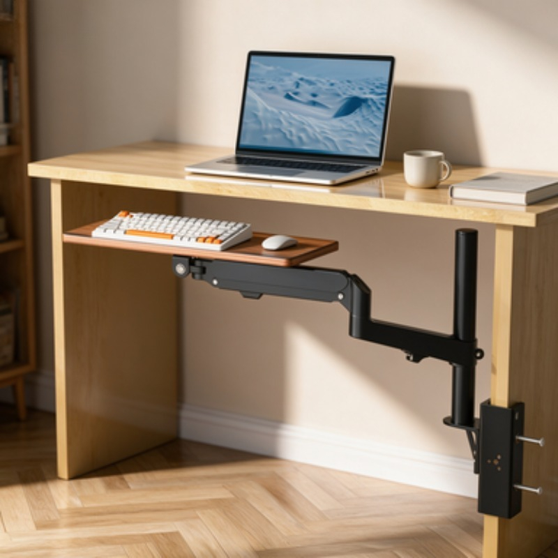 Oszczędność miejsca pod biurki – Desk Setup With Keyboard Tray recenzja i cena