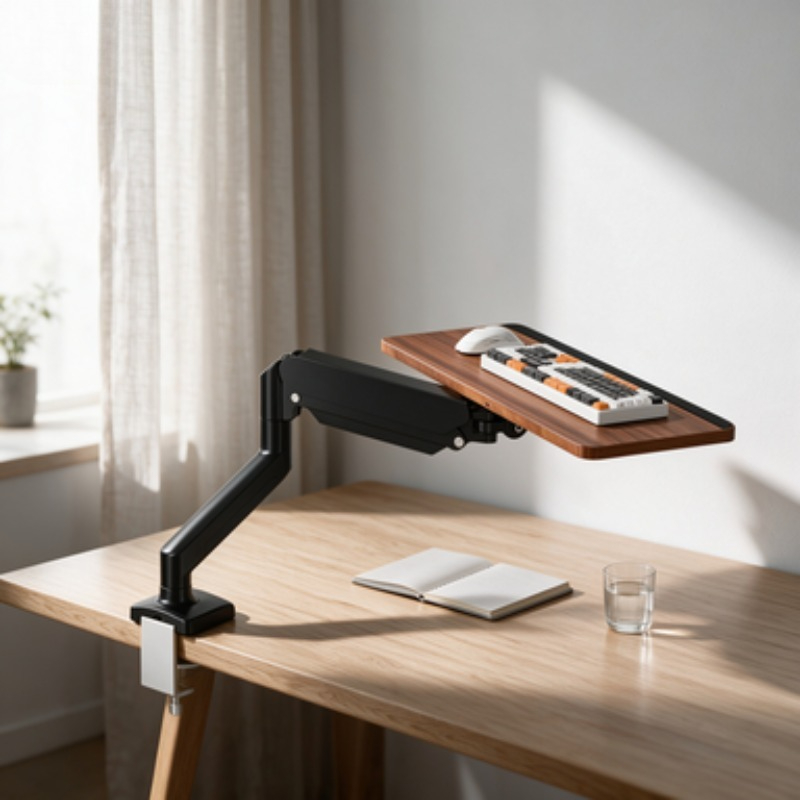 Oszczędność miejsca pod biurki – Desk Setup With Keyboard Tray recenzja i cena