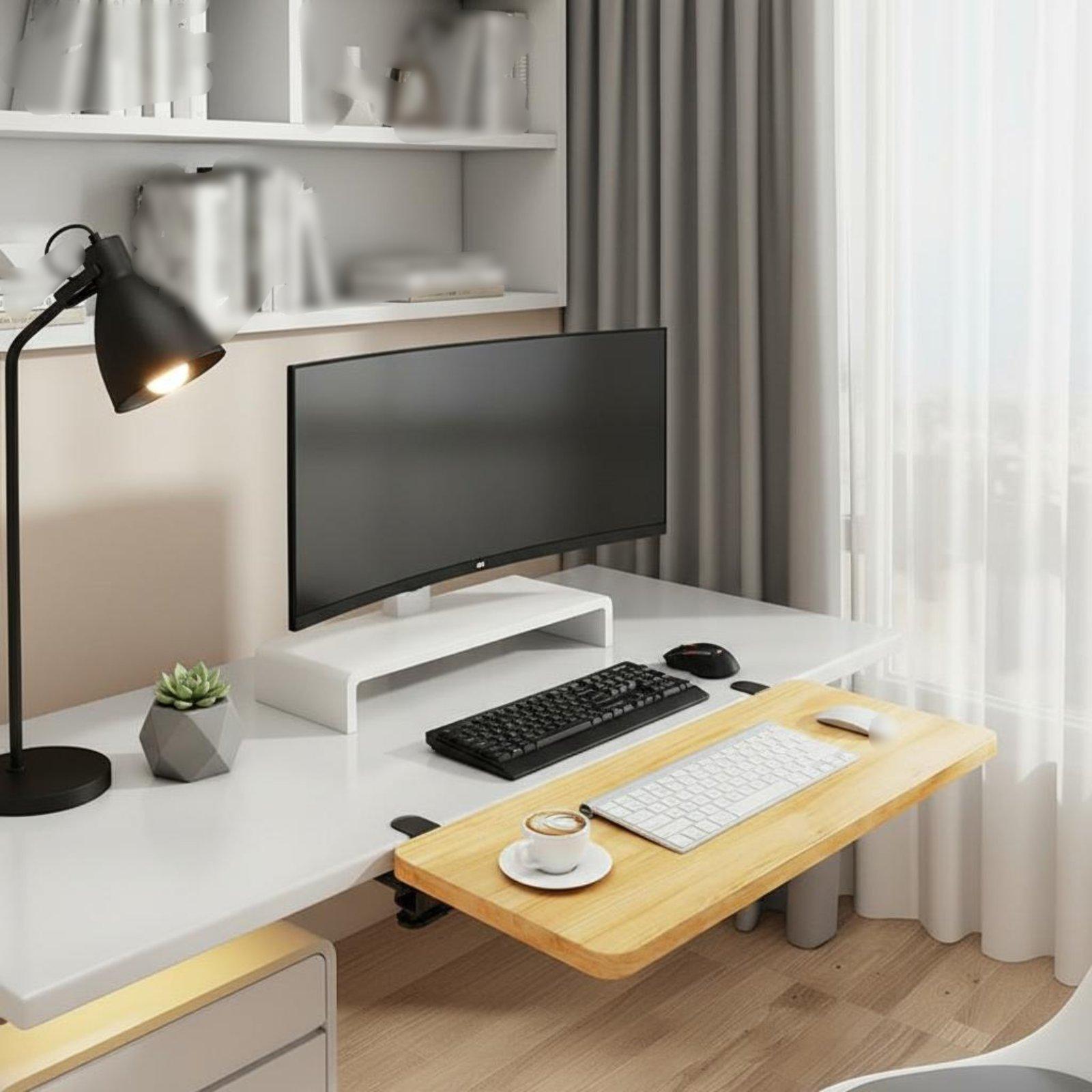 Składana półka na biurko, prze – Desk Setup With Keyboard Tray recenzja i cena