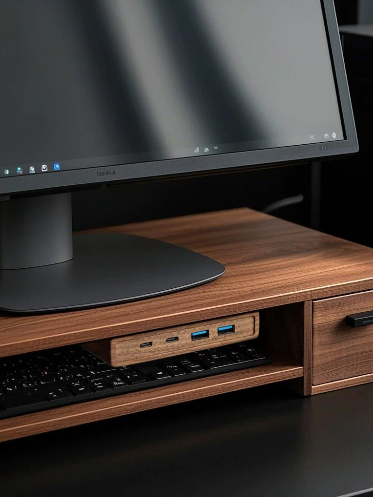 Hub USB 3.2 z samoprzylepnym m – Monitor Riser Wood recenzja i cena