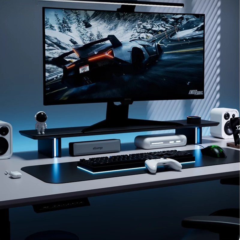 Stojak na monitor RGB Ergonomi – Desk Setup With Laptop And Monitor recenzja i cena
