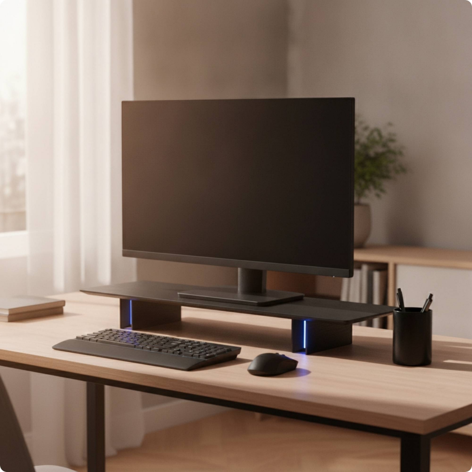 Podstawka pod monitor z oświet – Monitor Riser Wood recenzja i cena