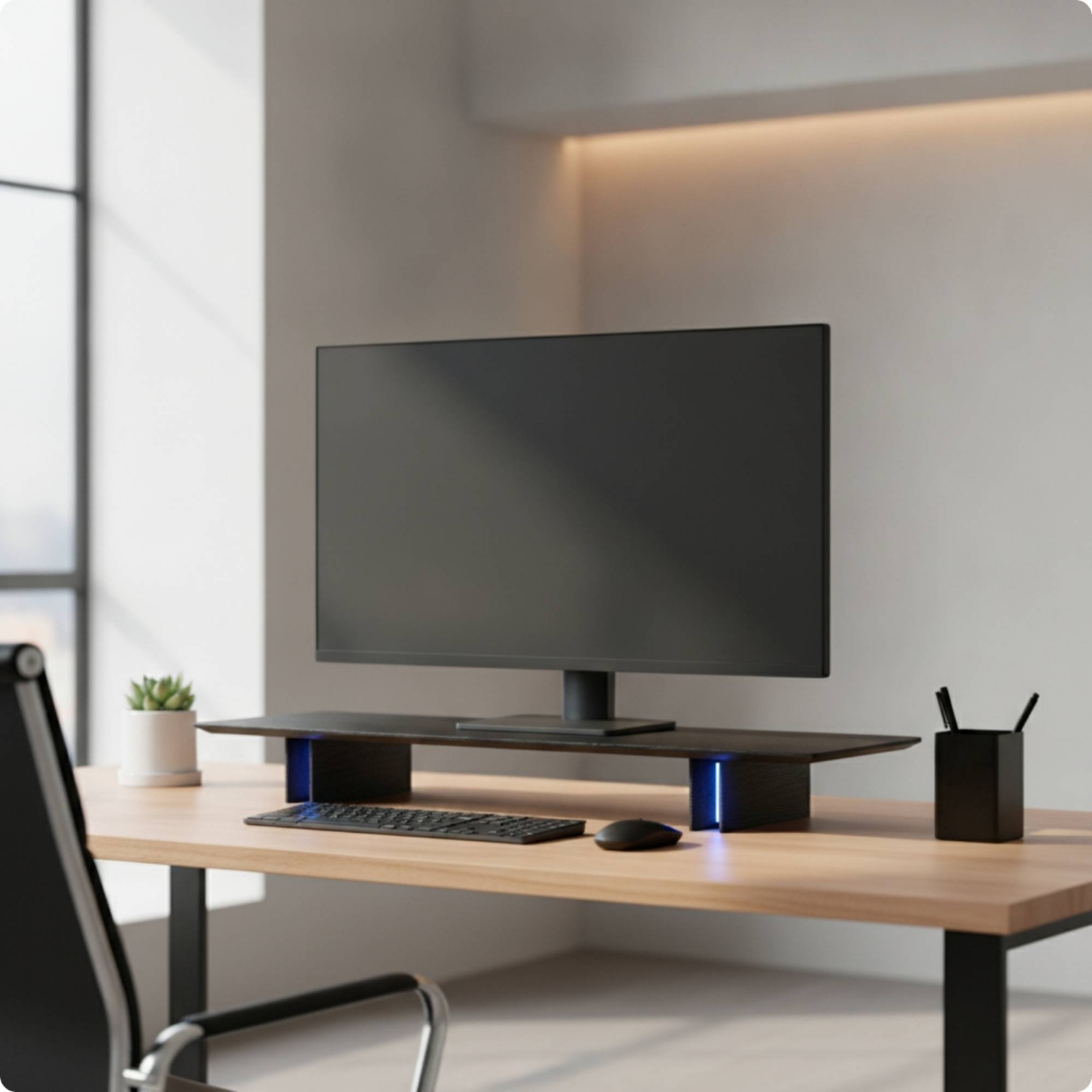 Podstawka pod monitor z oświet – Monitor Riser Wood recenzja i cena
