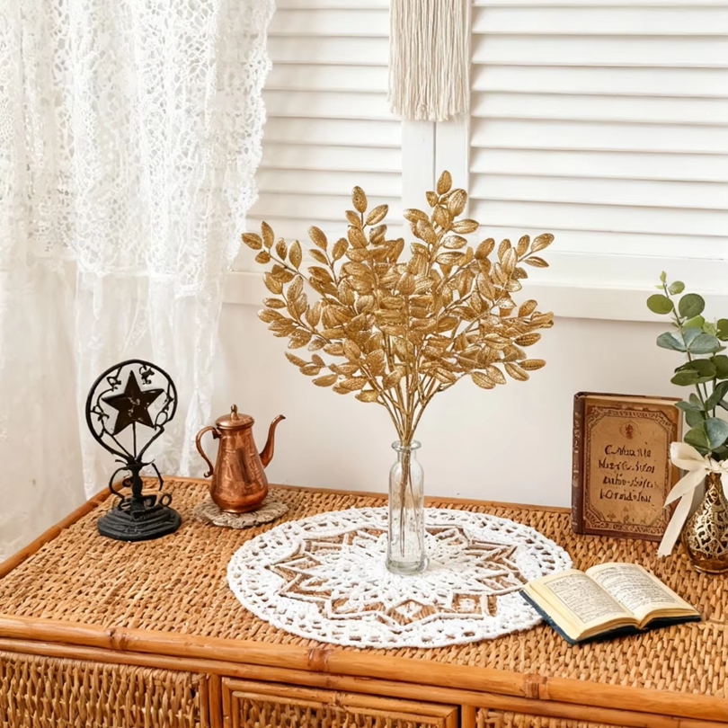 10 szt. Sztucznych roślin Złot – Desk Setup At Home recenzja i cena