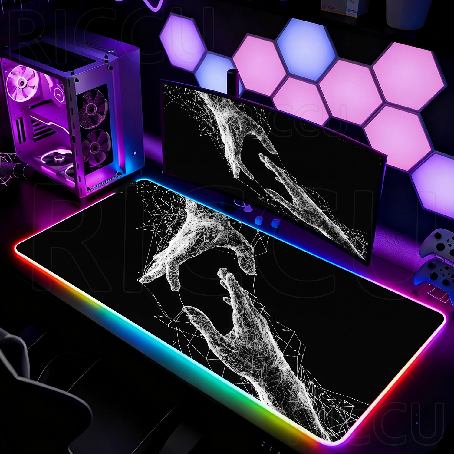 Podkładka pod mysz RGB XXL HD  – Desk Setup Pc And Laptop recenzja i cena