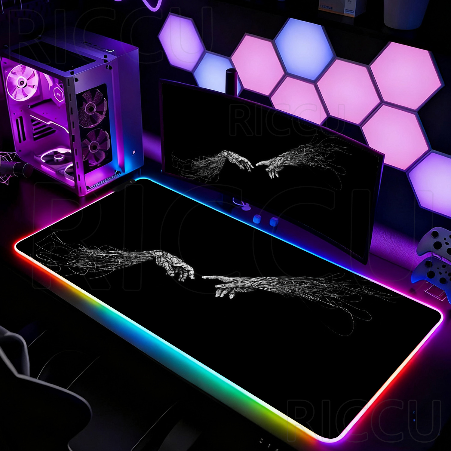 Podkładka pod mysz RGB XXL HD  – Desk Setup Pc And Laptop recenzja i cena