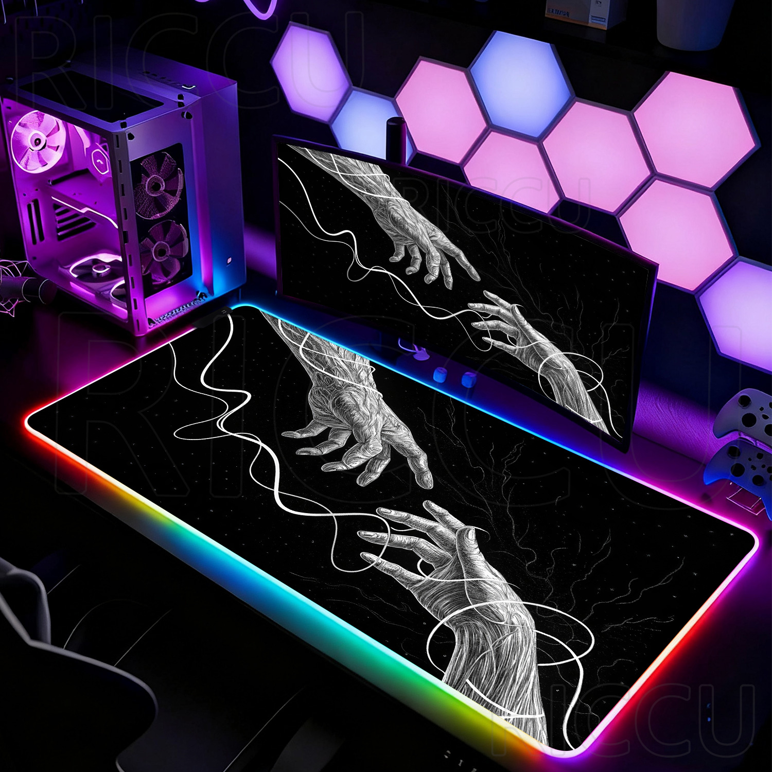 Podkładka pod mysz RGB XXL HD  – Desk Setup Pc And Laptop recenzja i cena