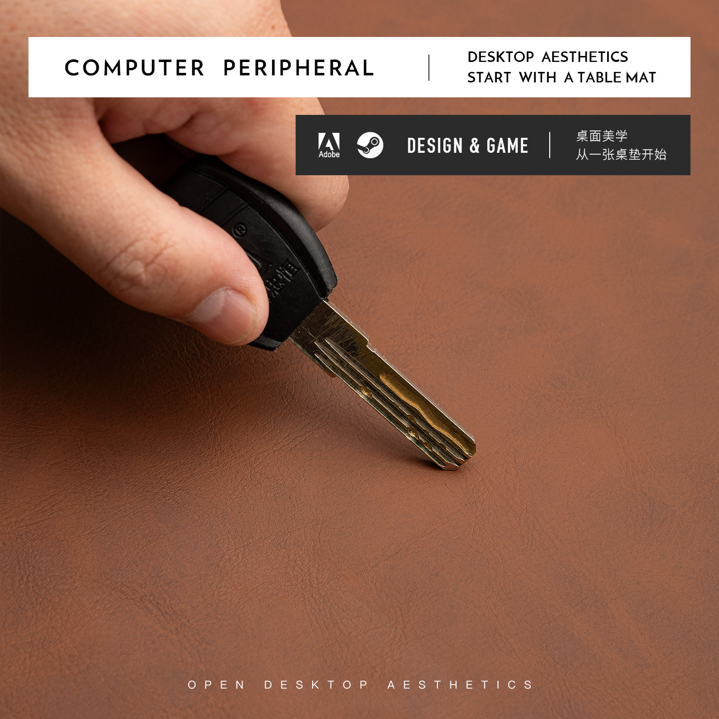 Podkładka pod mysz z teksturą  – Desk Pad Leather Large recenzja i cena